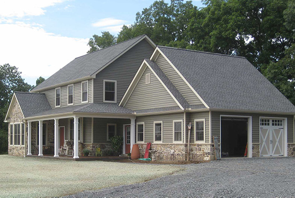 newly constructed home with double-wide garage