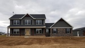 New Home Construction with Stone Siding