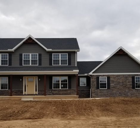 New Home Construction with Stone Siding