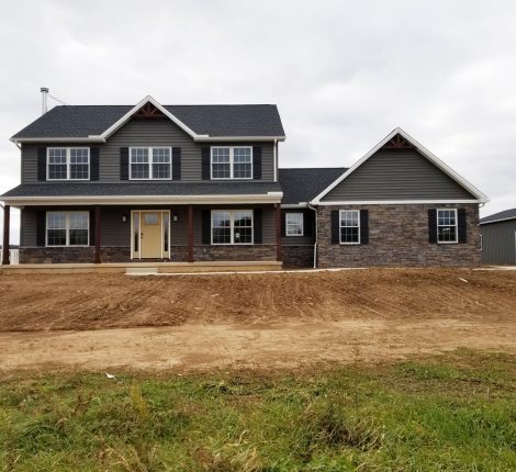 New Home Construction with Stone Siding