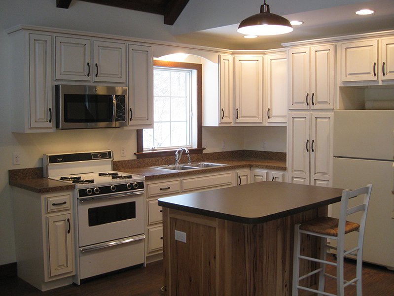 newly remodeled kitchen with an island