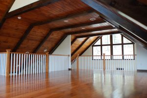 attic renovation with hardwood