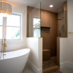 bathroom addition with new tub and shower area
