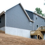 back view of new home with deck