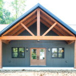 front view of a new home with a covered front porch