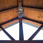 roof and soffit of new home's covered porch