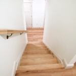 wooden staircase in new home