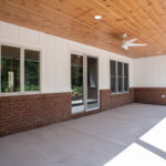 back porch with beams for a new home