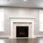 new fireplace in a renovated home