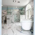 bathroom renovation with marble details
