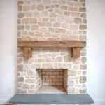 new stone fireplace
