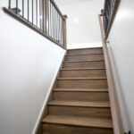 wooden stairs to a loft space