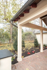 gutters and beams for a covered patio