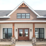 front porch of a new home