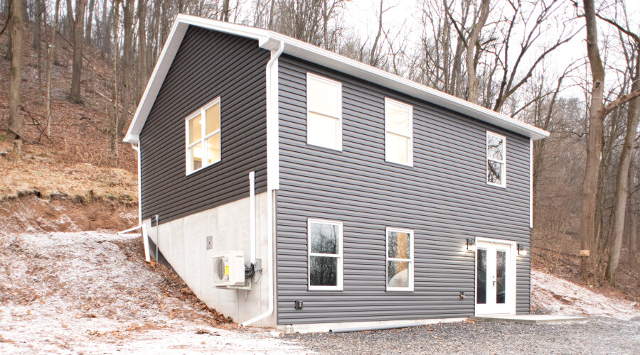 front/left side view of new ranch home