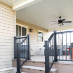 deck stairs with riser lights