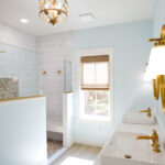 primary bathroom in a new home