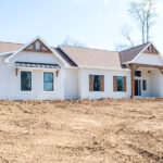 front left view of the exterior of a new home