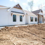 front left view of a new home exterior