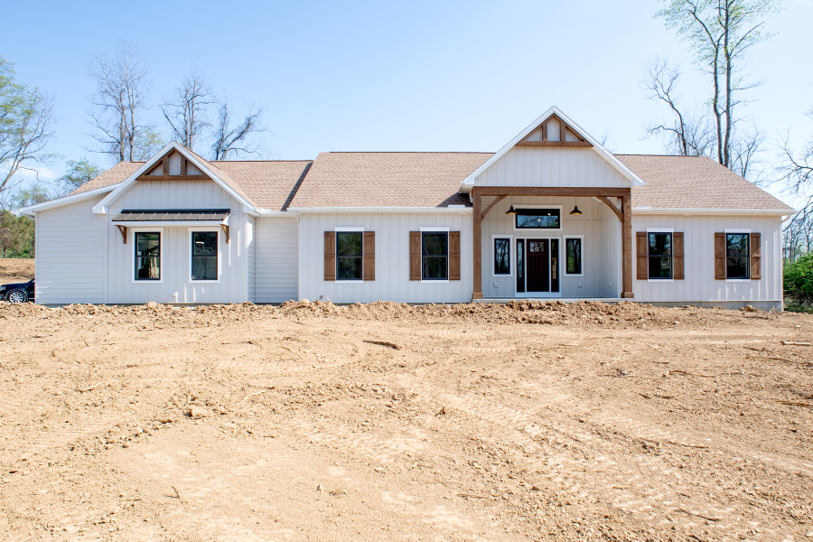 front view of a new home