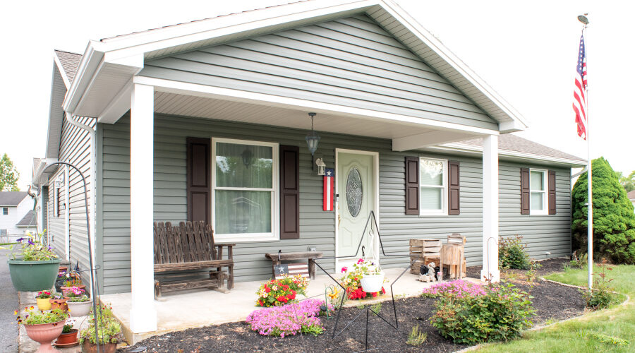 home with renovated windows and siding