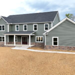 front porch and attached garage