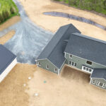 aerial view of new home