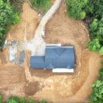 aerial view of new home