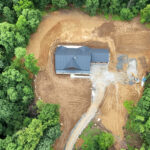 aerial view of new home