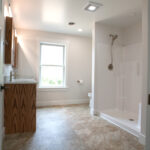 walk in shower in new bathroom