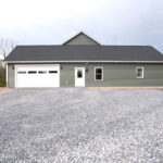 garage with white double garage door