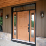 front door with transom glass