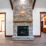 stone fireplace