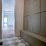 mudroom with built in storage