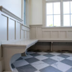 mudroom with checkered floors