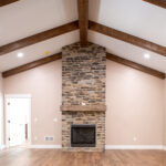 living room with gas fireplace
