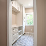 mudroom with built in storage