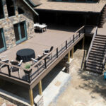 arial view of a deck replacement with English Walnut decking