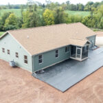 view of the back porch/patio of a new home