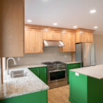 new kitchen with custom cabinets